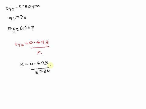 the-half-life-of-14c-is-5730-years-a-sample-contains-917-of-the-14c-that-it-would-contain-if-it-were-still-part-of-a-living-being-what-is-the-age-in-years-of-this-sample-42998