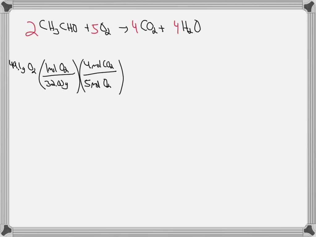 SOLVED: The products of complete combustion of acetaldehyde, CH3CHO ...