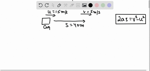 a-car-is-traveling-at-15-ms-at-t0-s-it-begins-to-slow-at-a-constant-rate-so-that-its-speed-is-50-ms-when-it-has-traveled-40-m-from-its-original-position-at-t0-s-what-is-the-magnitude-of-the-93767