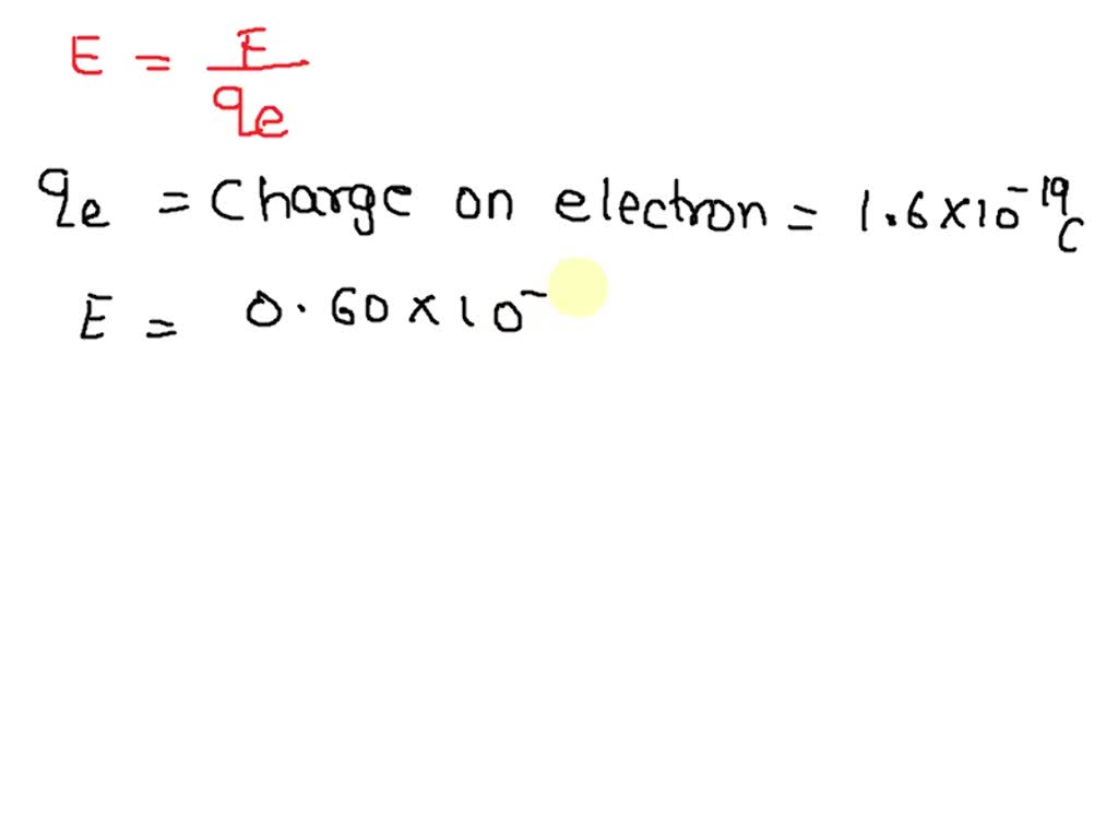 SOLVED: An electron experiences an electric force of 0.61 nN . What's ...