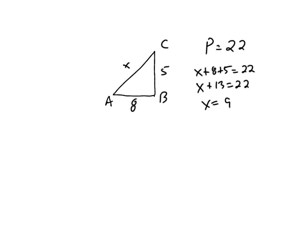 Solved Triangle Abc Has A Perimeter 22cm Ab 8 Cm Bc 5cm By Calculation Deduce Whether 7155