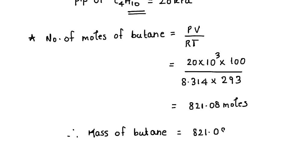 SOLVED A 100 m3 storage tank with fuel gases is at 20°C, 100 kPa