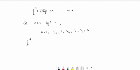 use-the-trapezoidal-rule-the-midpoint-rule-and-simpsons-rule-to-approximate-the-given-integral-with-the-specified-value-of-n-round-your-answers-to-six-decimal-places_-3-v-inx-dx-n-6-a-the-tr-99755