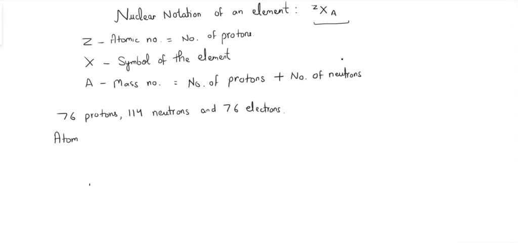 what element has 76 atomic number and 114 neutrons