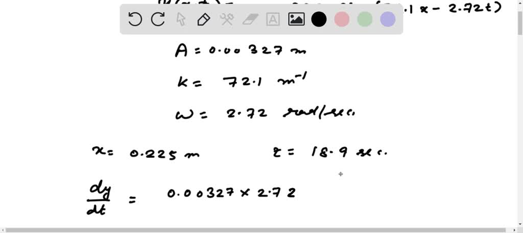 A wave traveling along a string is described by y(x,t) = (0.00327 m)sin ...