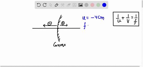 an-object-is-4-cm-in-front-of-a-convex-mirror-which-has-a-focal-length-of-8-cm-its-image-is-at-a-24-cm-b-26-cm-c-6-cm-d-8-cm-05064