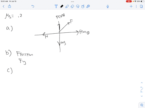 a-block-is-prevented-from-sliding-down-a-wall-with-a-force-fas-shown-below_-the-coefficient-of-static-friction-between-the-block-and-the-wall-is-h-02-draw-the-fbd-for-this-block-what-forces-76034