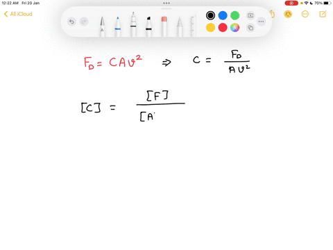 when-an-object-falls-through-air-there-is-a-drag-force-that-depends-on-the-product-of-the-surface-area-of-the-object-and-the-square-of-its-velocity-ie-fcav2-where-c-is-a-constant-the-dimensi-33939
