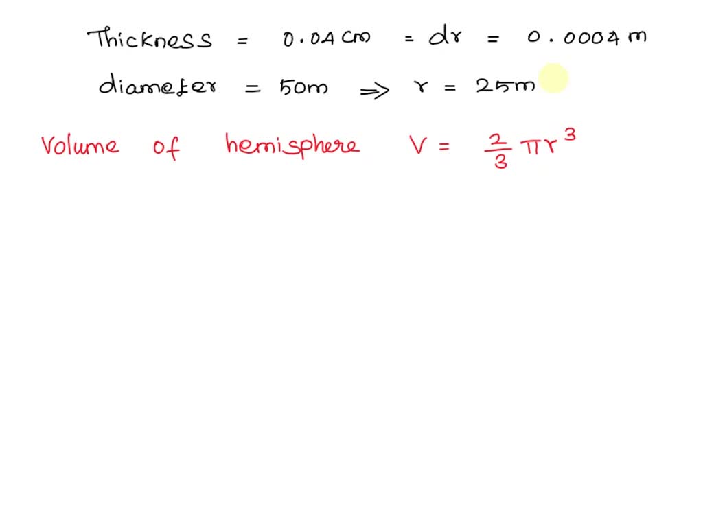 SOLVED Use differentials to estimate the amount of paint needed (in m3