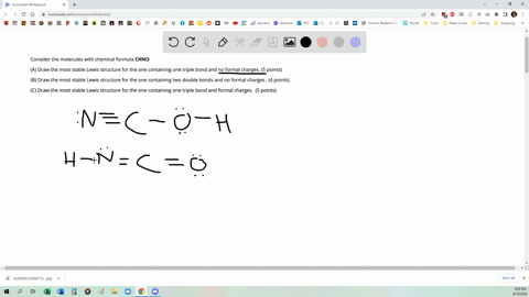 consider-the-molecules-with-chemical-formula-chno-a-draw-the-most-stable-lewis-structure-for-the-one-containing-one-triple-bond-and-no-formal-charges-5-points-b-draw-the-most-stable-lewis-st-01827
