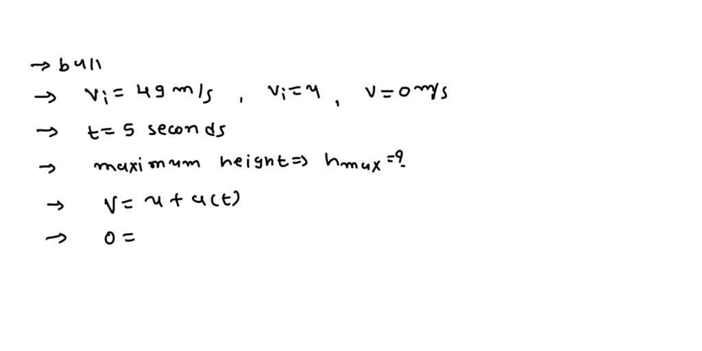 SOLVED A ball is projected vertically upward from the surface of the