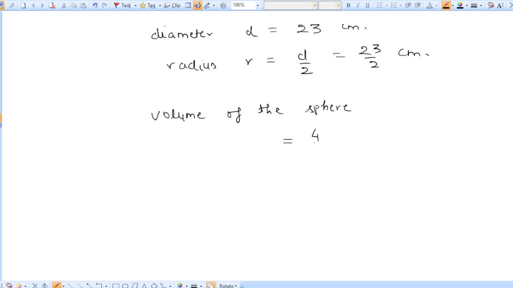 SOLVED A sports ball has a diameter of 23cm. Find the volume of the