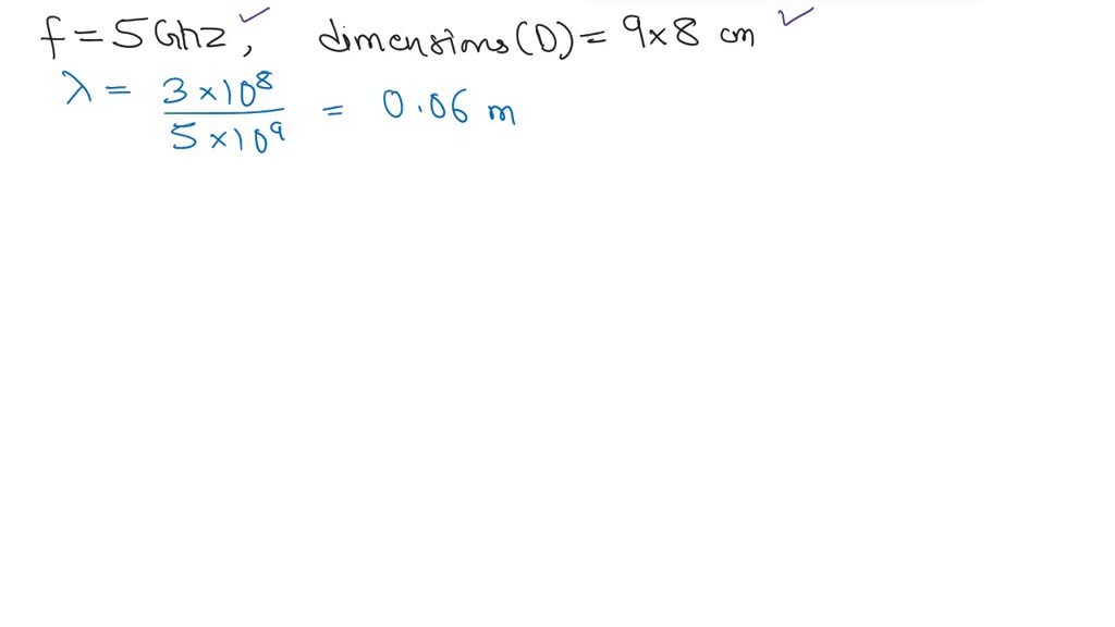 A pyramidal horn antenna with aperture dimensions of 9 ×8 cm and