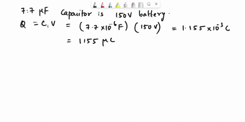 a77-uf-capacitor-is-charged-by-a-150-v-battery-see-figure-1-a-and-then-is-disconnected-from-the-battery-when-this-capacitor-c1-is-then-connected-see-figure-1-b-to-a-second-initially-uncharge-90487