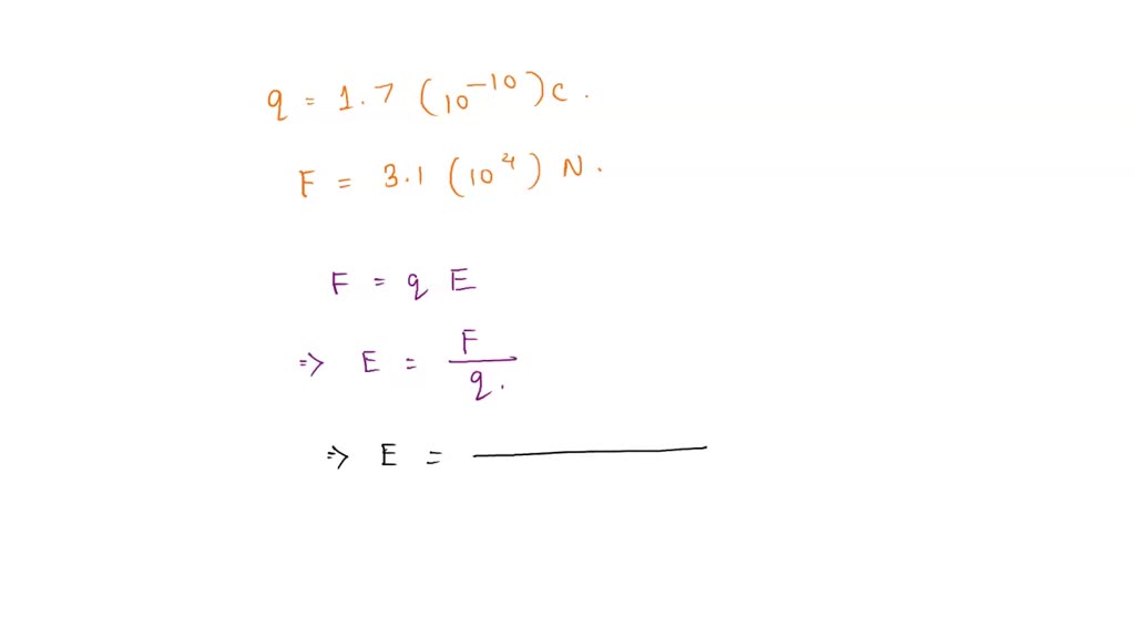 SOLVED Find the strength of the electric field to produce this force. A droplet of ink in an