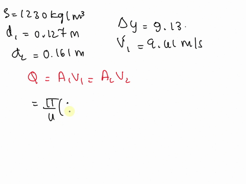 a-liquid-of-density-1230-kgm3-flows-steadily-through-a-pipe-of-varying-diameter-and-height-at-location-1-along-the-pipe-the-flow-speed-is-941-ms-and-the-pipe-diameter-d1-is-127-cm-at-locatio-71183