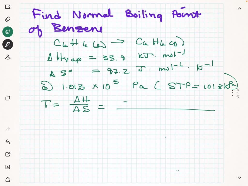 SOLVED What is AS for the isothermal conversion of liquid benzene
