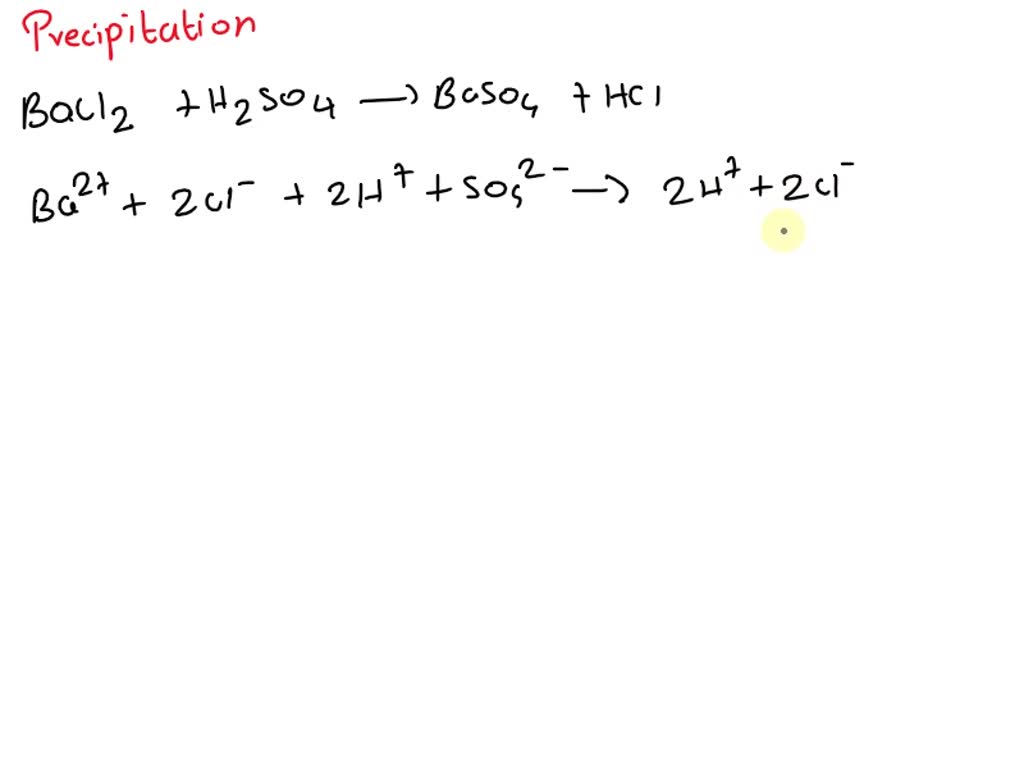 SOLVED In the following equation, will form a precipitate. BaCl2