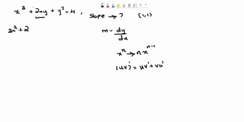 find-the-slope-of-the-tangent-line-to-the-curve-x32xyy24-at-the-point-11-38516