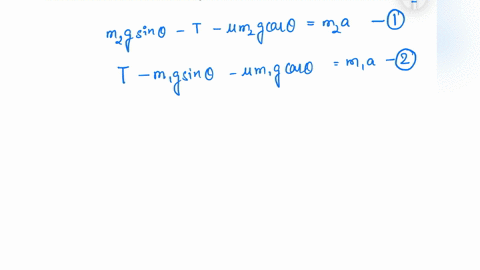 the-system-shown-in-the-figure-below-has-an-acceleration-of-magnitude-089-ms_-where-m1-400-kg-and-m2-750-kg_-assume-that-the-coefficient-of-kinetic-friction-between-block-and-incline-is-the-95195