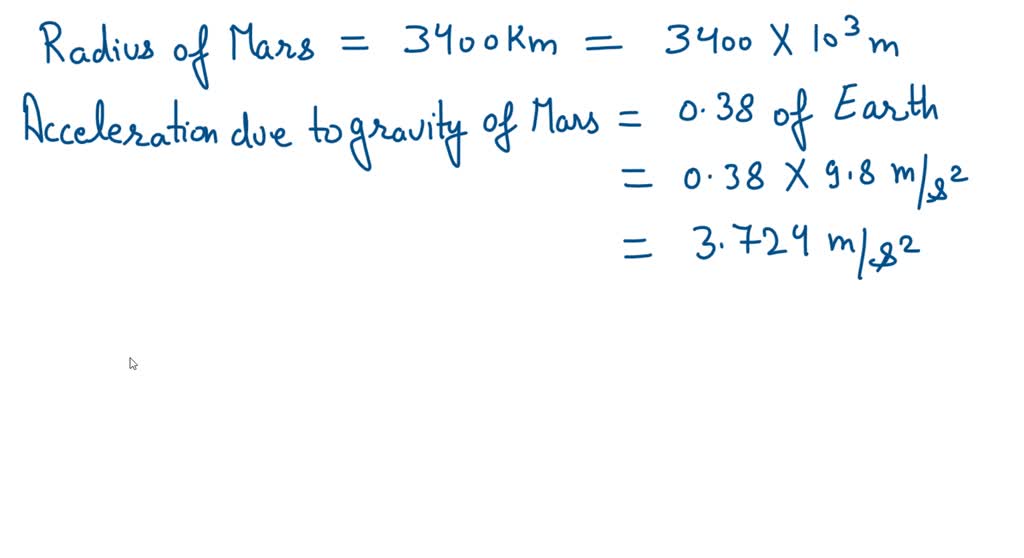 SOLVED (II) Given that the acceleration of gravity at the surface of