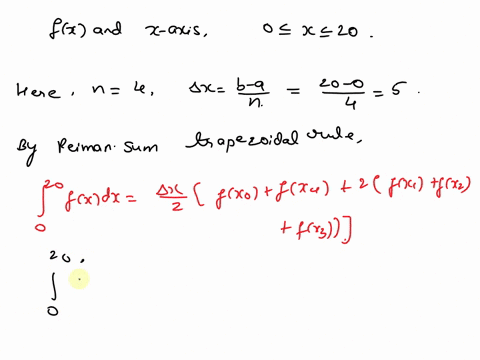 1-use-the-following-table-to-estimate-the-area-between-f-x-ad-the-x-axis-on-the-interval-0-20-you-need-t0-use-reimann-sum-40-20-20-4-fk-15-18-16-use-an-integral-t0-find-the-arca-above-the-cu-61138