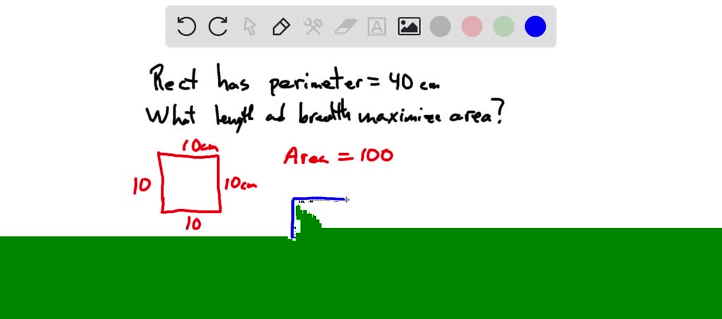 A rectangle has a perimeter of 20cm. Find the lengths of the sides if ...