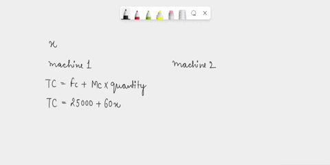a-company-has-two-machines-machine-1-and-machine-2-that-produce-the-same-product-the-manufacturer-estimates-that-the-fixed-cost-of-using-machine-1-is-25000-whereas-the-fixed-cost-of-machine-77086