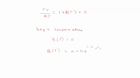 virial-equation-of-ethane-is-given-with-pvrt-1-b-t-p-the-second-virial-coefficient-bt-of-ethane-can-be-approximated-by-the-empirical-equation-bt-a-bect2-where-a-02073-bar1-b-02102-bar1-and-c-68236