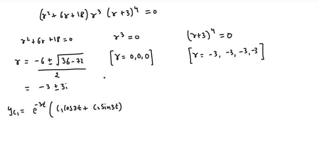 SOLVED: A 9th order, linear, homogeneous, constant coefficient ...