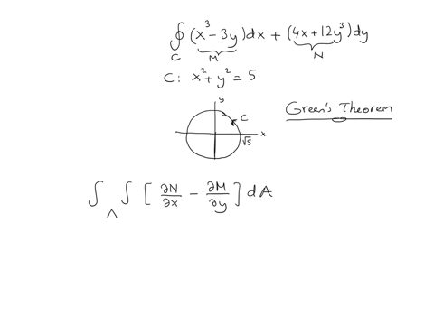 calculate-the-curved-integral-icx33ydx4x12y3dy-on-the-closed-curve-c-x2y25