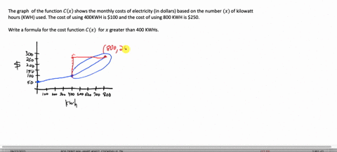 monthly-electricity-costs-in-dollars-are-based-on-the-number-of-kilowatt-hours-kwh-used-the-cost-for-using-400-kwh-is-s100-the-cost-for-using-800-kwh-is-8250-the-graph-of-cost-function-cz-is-49318