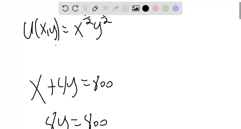 SOLVED: Texts: A consumer has the following utility function: U(x,y ...