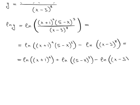 6-5-points-use-logarithmic-differentiation-to-find-the-derivative-of-the-following-function-yfracx145-x3x-38-text