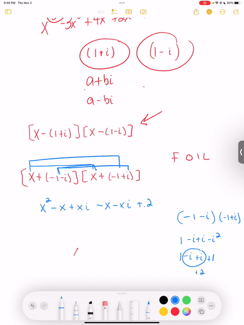 fully-factor-the-following-polynomial-and-give-its-factored-form-f-x-x5-3x3-4x2-2x-4-given-that-the-above-polynomial-has-f-1-i-0