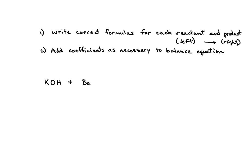 SOLVED When potassium hydroxide and barium chloride react, potassium