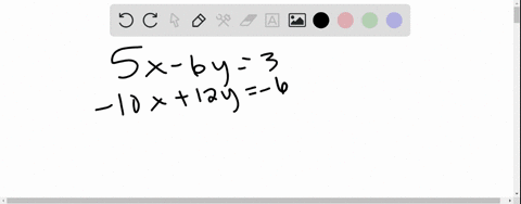 solve-the-system-state-whether-the-system-is-inconsistent-or-has-infinitely-many-solutions-if-the-system-has-infinitely-many-solutions-write-the-solution-set-with-y-arbitrary-5x-6y3-10x12y-6-30616