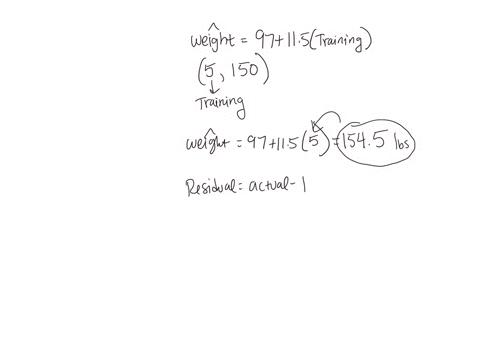 two-variables-are-defined-regression-equation-given-and-one-data-point-is-given-weight-training-weight-maximum-weight-capable-of-bench-pressing-pounds-number-of-hours-spent-lifting-weights-w-84714