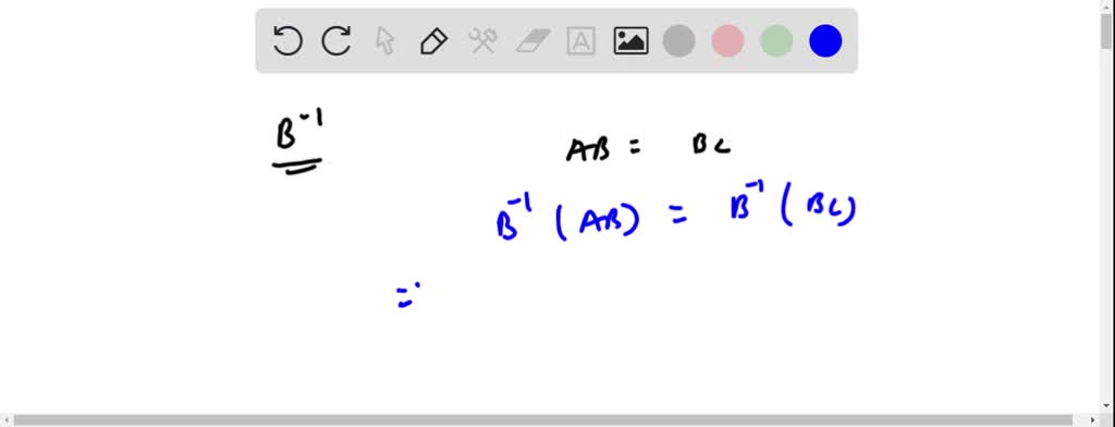 SOLVED: Solve the equation AB = BC for A, assuming that A, B, and C are ...