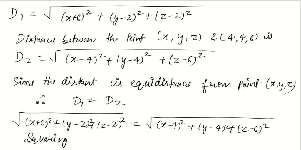 Find an equation for the plane consisting of all points that are ...