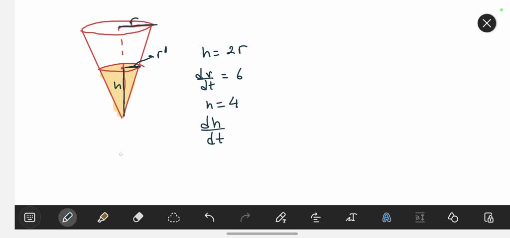 SOLVED: Question 2 (1 point) Water fills a cone-shaped container at ...