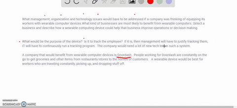 what-management-organization-and-technology-issues-would-have-to-be-addressed-if-a-company-was-thinking-of-equipping-its-workers-with-wearable-computer-deviceswhat-kind-of-businesses-are-mos-27572