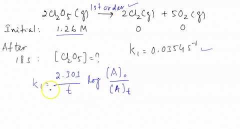 at-a-certain-temperature-the-rate-of-this-reaction-is-first-order-in-cl2o5-with-a-rate-constant-of-00354s1-2cl2o5g-2cl2g5o2g-suppose-a-vessel-contains-cl2o5at-a-concentration-of-126m-calcula-70327