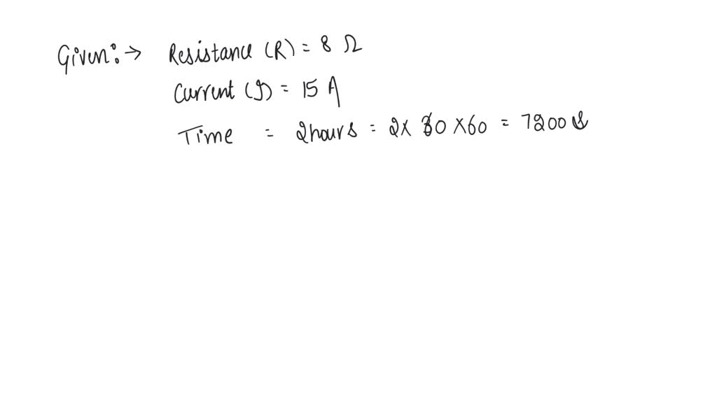 SOLVED An electric heater of resistance 8 ? draws 15 A from the