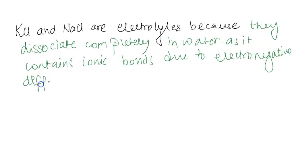 SOLVED Which of the following are ionic electrolytes? Select all that
