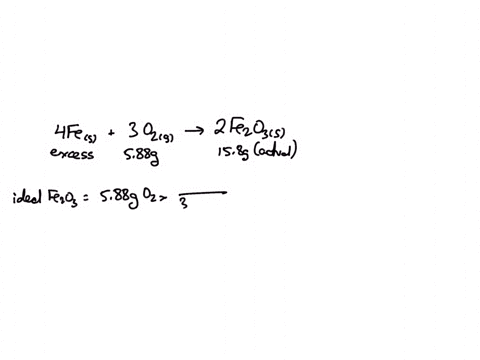 an-iron-nail-rusts-when-exposed-to-oxygen-for-the-following-reaction-588-grams-of-oxygen-gas-are-mixed-with-excess-iron-the-reaction-yields-158-grams-of-ironiii-oxide-irons-oxygeng-ironiii-o-23869