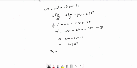 find-the-charge-on-the-capacitor-in-an-lrc-series-circuit-when-l-05-h-r-10-c-001-f-et-150-v-q0-1-c-and-i-0-0-a-what-is-the-charge-on-the-capacitor-after-a-long-time-03041