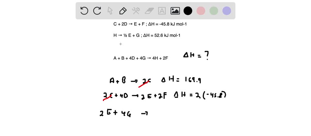 solved-given-the-following-enthalpy-change-values-for-the-reactions