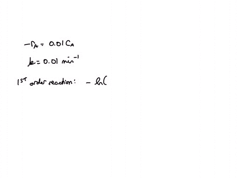 for-the-reaction-a-b-carried-out-in-a-batch-reactor-with-a-reaction-rate-ra-001ca-molelmin-the-time-required-to-achieve-04-conversion-is-23956