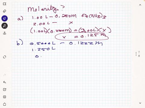 what-is-the-molarity-of-the-diluted-solution-when-each-of-the-following-solutions-is-diluted-to-the-given-final-volume-a-100-l-of-a-0250-m-solution-of-feno33-is-diluted-to-a-final-volume-of-50974